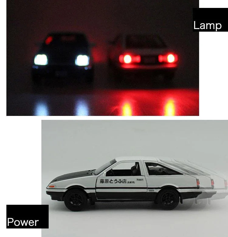1:28 Toyota AE86 diecast pull back car with working lights!