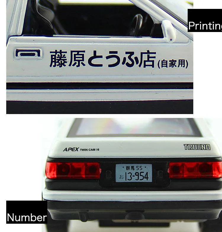 1:28 Toyota AE86 diecast pull back car with working lights!