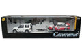 1:43 Mitsubishi Pajero with short axle trailer and Mitsubishi Evo V
