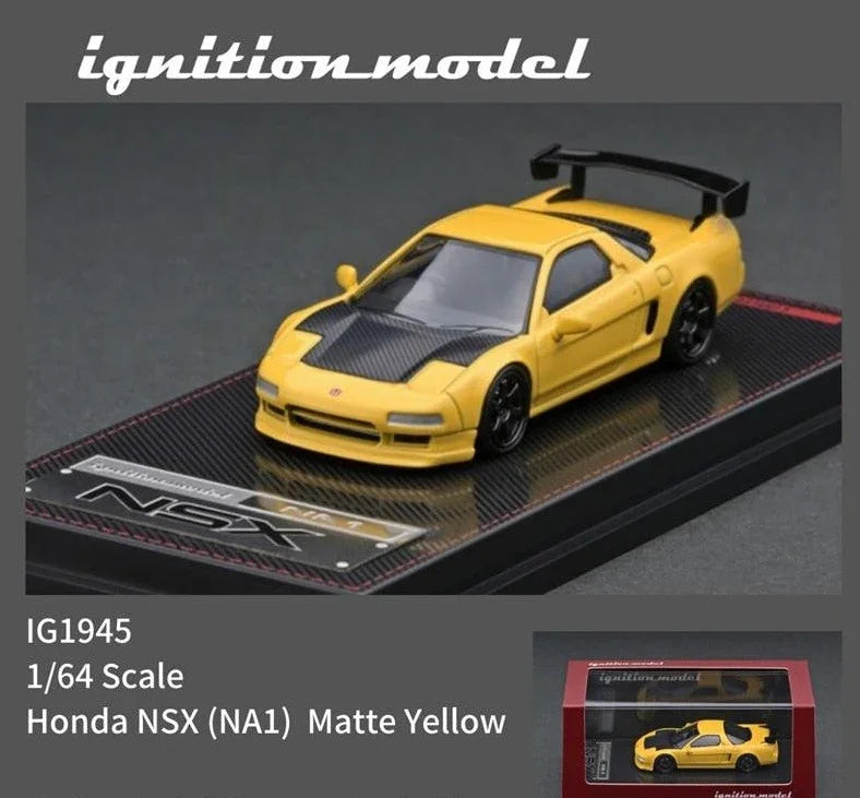 1:64  Honda NSX (NA1) Matte Yellow Diecast Model Car