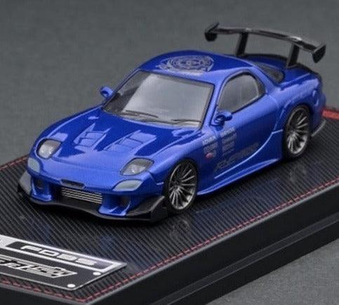 1:64 Mazda RX-7 (FD3S) RE Amemiya  metallic blue model car