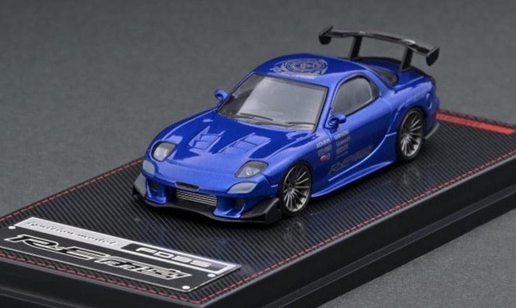 1:64 Mazda RX-7 (FD3S) RE Amemiya  metallic blue model car
