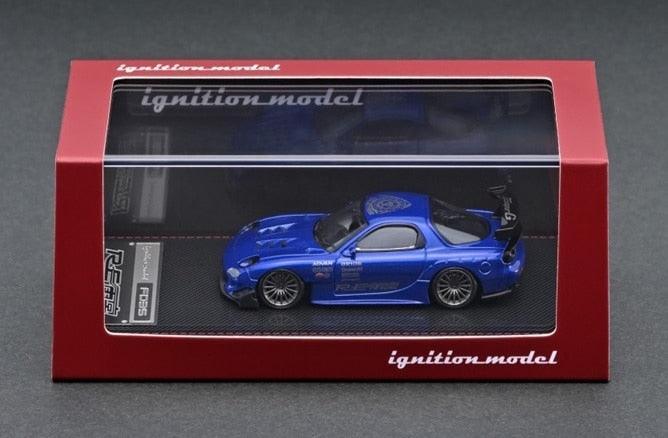 1:64 Mazda RX-7 (FD3S) RE Amemiya  metallic blue model car