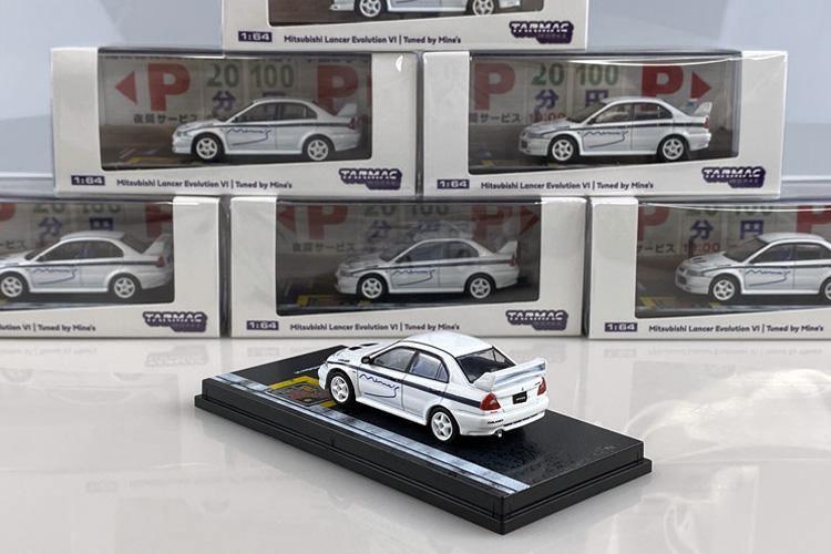 1:64 Mine's Mitsubishi Lancer EVO VI White Diecast Model Car