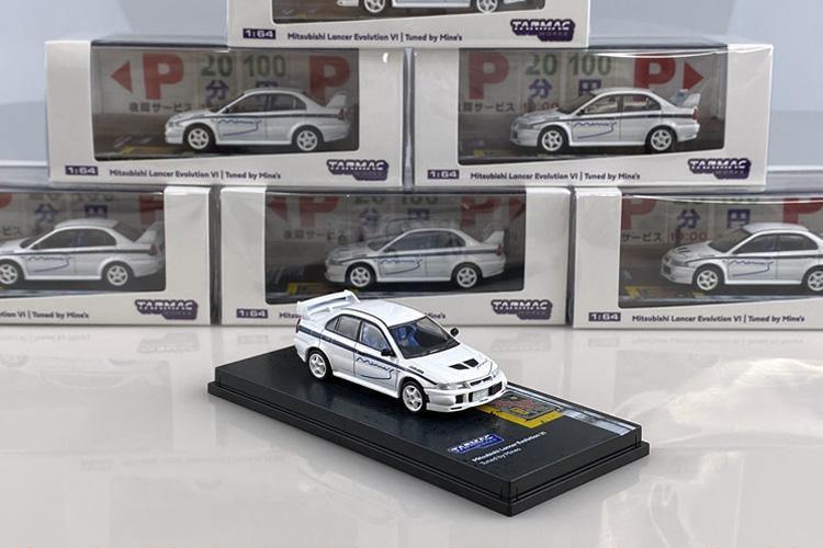 1:64 Mine's Mitsubishi Lancer EVO VI White Diecast Model Car
