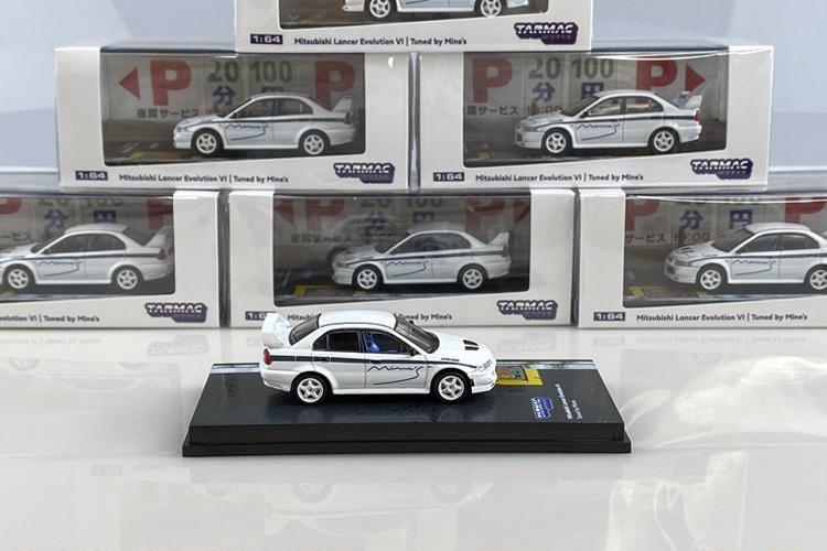 1:64 Mine's Mitsubishi Lancer EVO VI White Diecast Model Car