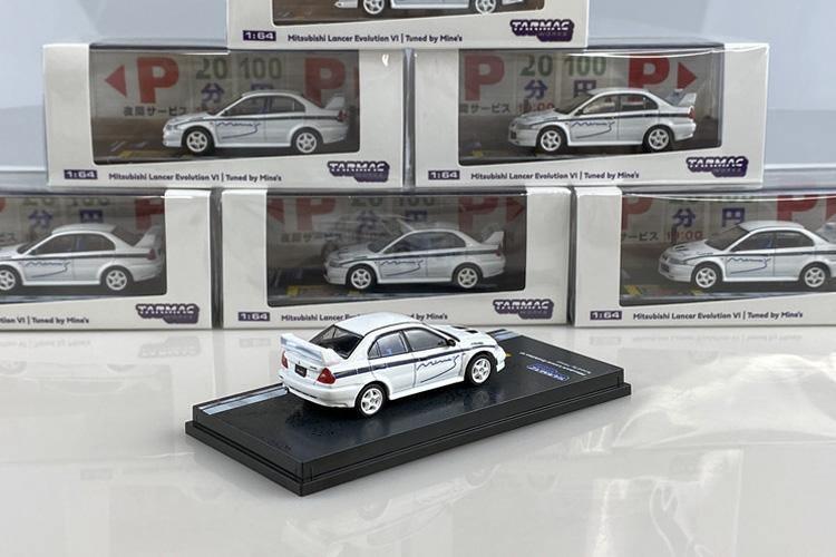 1:64 Mine's Mitsubishi Lancer EVO VI White Diecast Model Car
