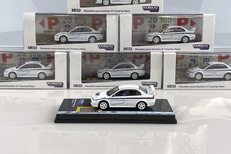 1:64 Mine's Mitsubishi Lancer EVO VI White Diecast Model Car