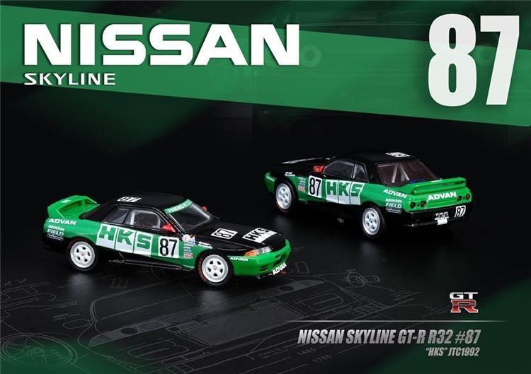 1:64  Nissan Skyline R32 GTR Gr. A #87 HKS 1992 Group A model car
