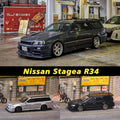 1:64 Nissan Stagea R34 facelift scale model