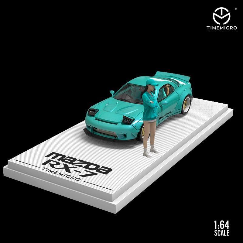 1:64 Pandem / Rocket Bunny Mazda RX-7  / LBWK Toyota Supra model car - Tiffany Blue