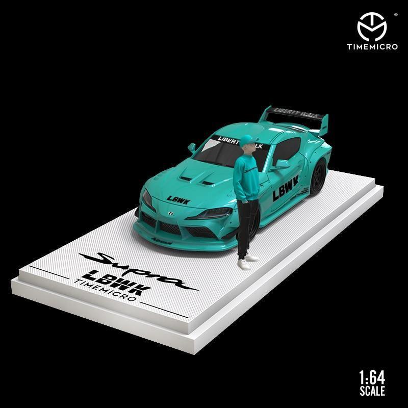 1:64 Pandem / Rocket Bunny Mazda RX-7  / LBWK Toyota Supra model car - Tiffany Blue