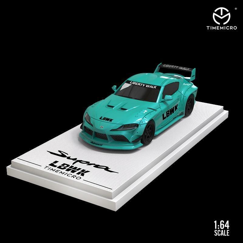 1:64 Pandem / Rocket Bunny Mazda RX-7  / LBWK Toyota Supra model car - Tiffany Blue