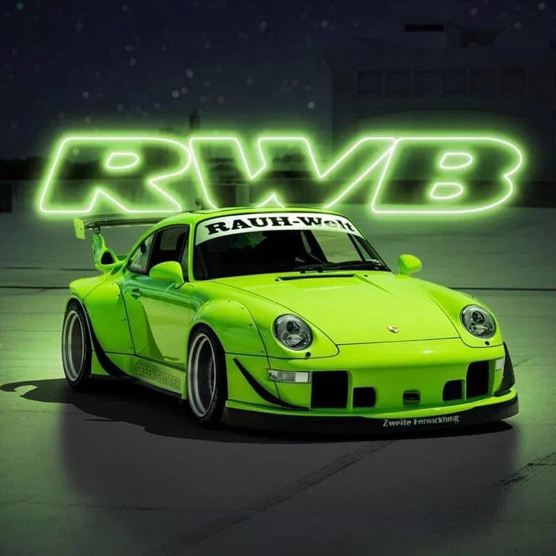 1:64 Porsche RWB 993 Green 2020  Edition DieCast Model Car