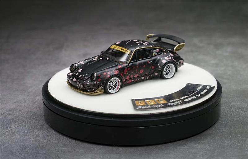 1:64 RWB Porsche 911 RAUH-Welt 964 Sakura Black Diecast Model Car