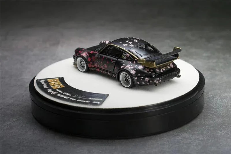 1:64 RWB Porsche 911 RAUH-Welt 964 Sakura Black Diecast Model Car