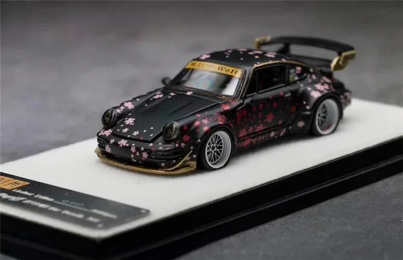 1:64 RWB Porsche 911 RAUH-Welt 964 Sakura Black Diecast Model Car