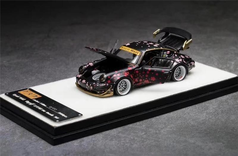1:64 RWB Porsche 911 RAUH-Welt 964 Sakura Black Diecast Model Car