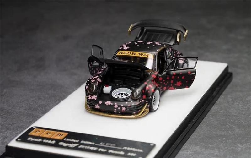 1:64 RWB Porsche 911 RAUH-Welt 964 Sakura Black Diecast Model Car