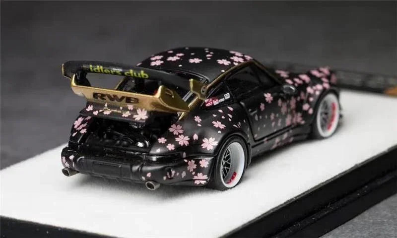 1:64 RWB Porsche 911 RAUH-Welt 964 Sakura Black Diecast Model Car