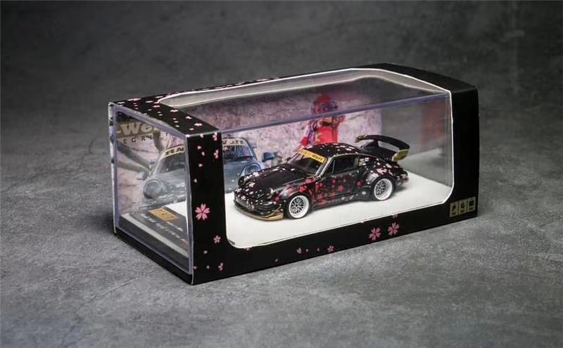 1:64 RWB Porsche 911 RAUH-Welt 964 Sakura Black Diecast Model Car