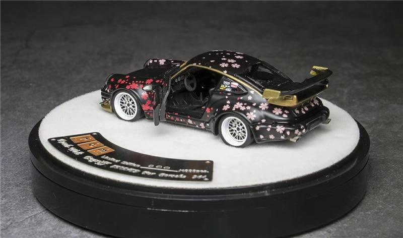 1:64 RWB Porsche 911 RAUH-Welt 964 Sakura Black Diecast Model Car