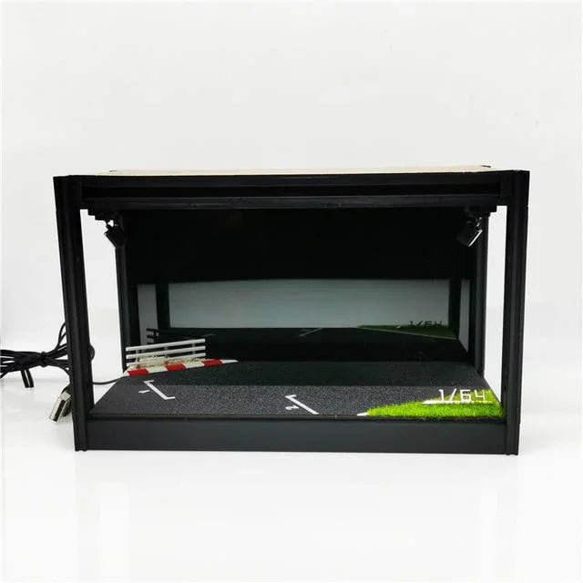 1:64 Scale Model Car Display Cabinet, Rally / Circuit / Carport,  USB lighting