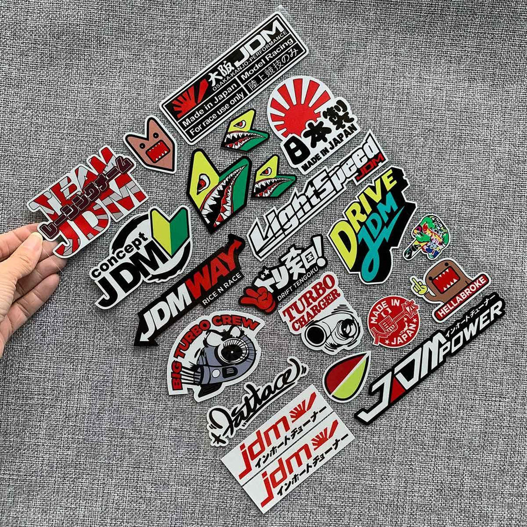 21 piece JDM reflective sticker sheet - 30cm x 25cm
