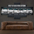 5 Piece RX7, RX8 evolution canvas wall art