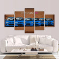 5 Piece Subaru WRX STI canvas wall art - brown background