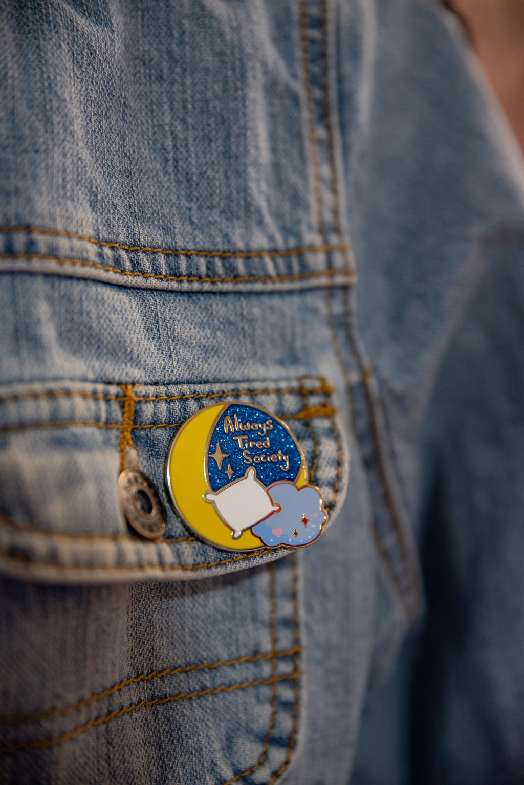 Always Tired Society Pin - Mental Health Awareness Hard Enamel Pin
