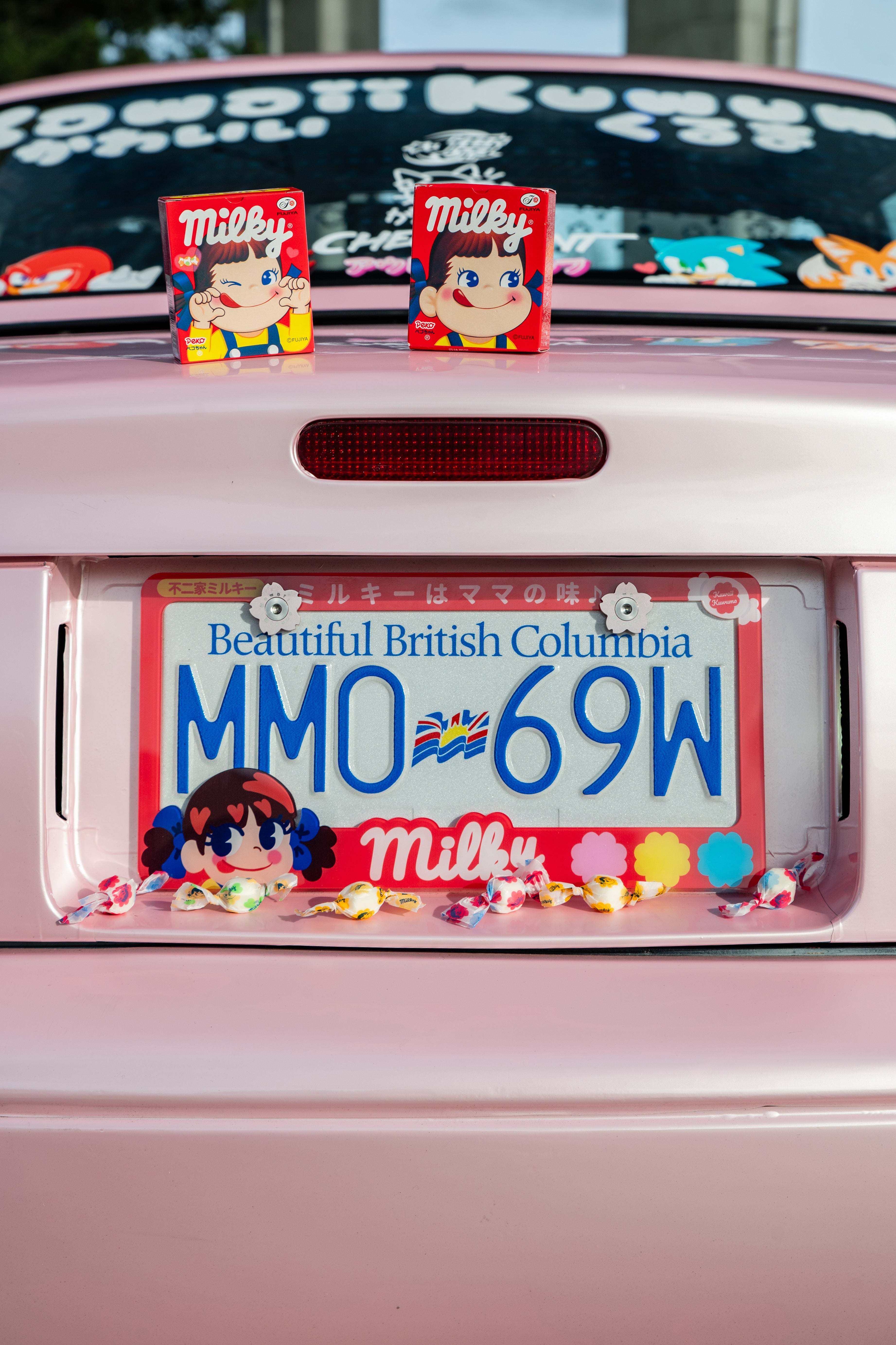 Red Milky License Plate Frame