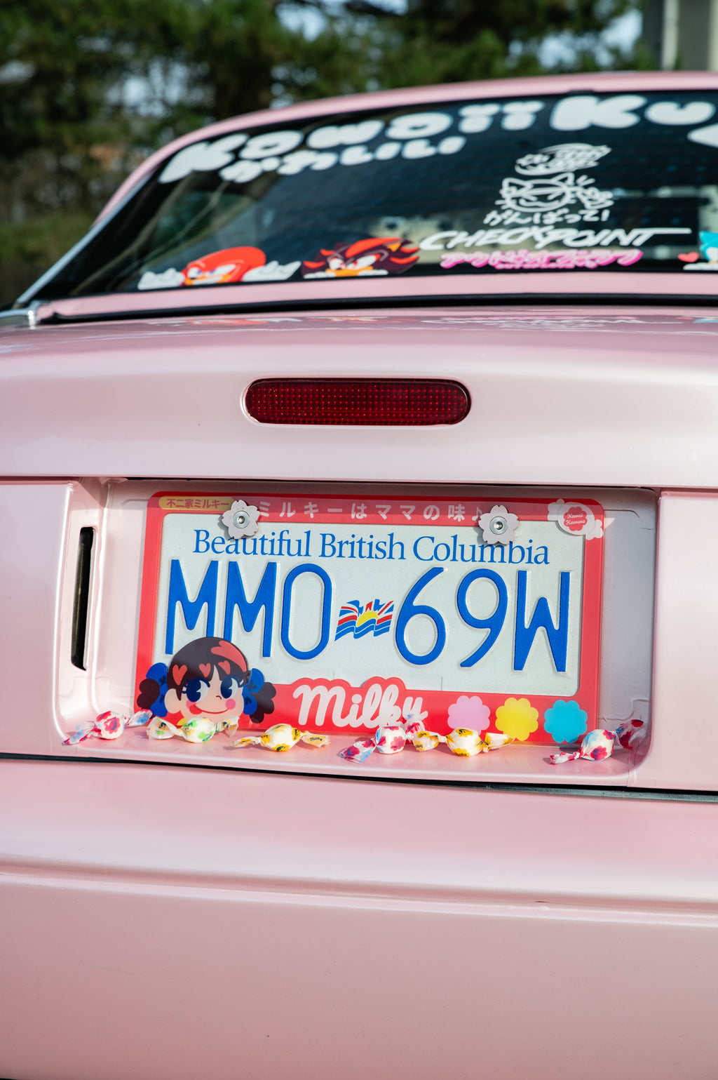 Red Milky License Plate Frame