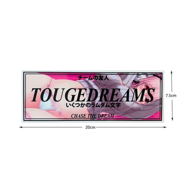 Reflective JDM anime girl sticker - 20cm long