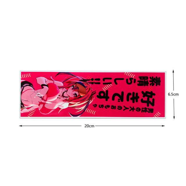Reflective JDM anime girl sticker - 20cm long