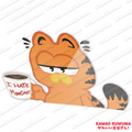 Fat cat garf Peeking Sticker