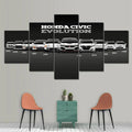 Honda Civic Evolution - 5 panel canvas wall art
