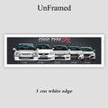 Honda Civic Type R generations canvas artwork