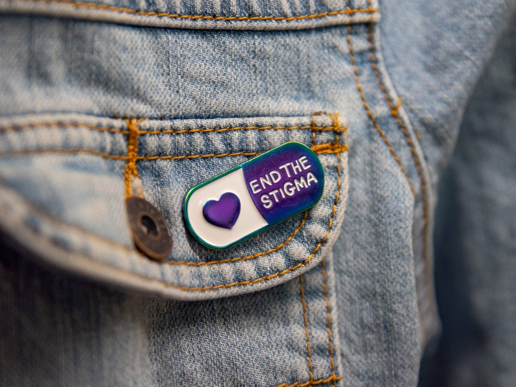 End The Stigma - Mental Health Awareness Soft Enamel Pin (Limited edition colour)