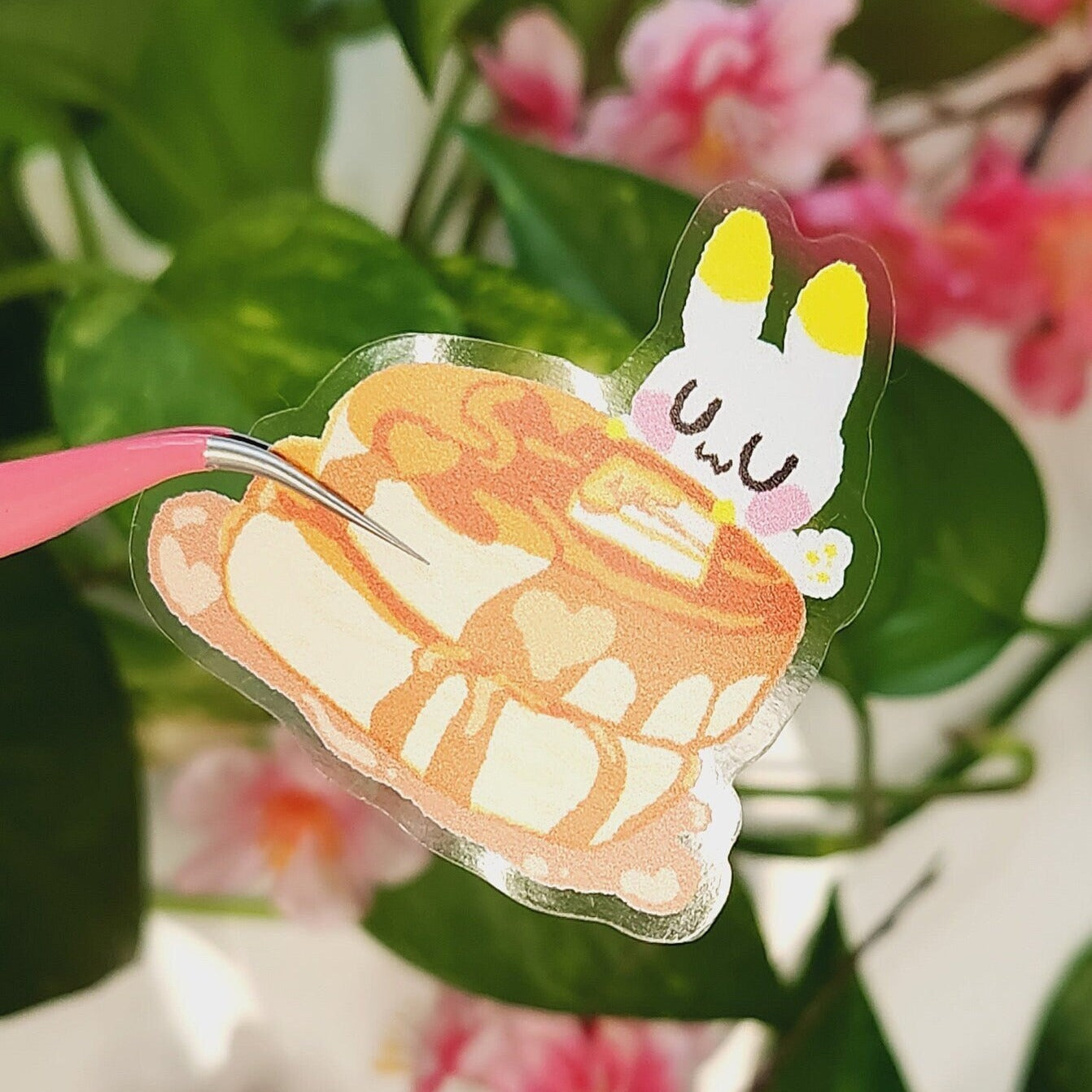 uwu fluffy fuwa souffle pancakes Transparent Vinyl Sticker