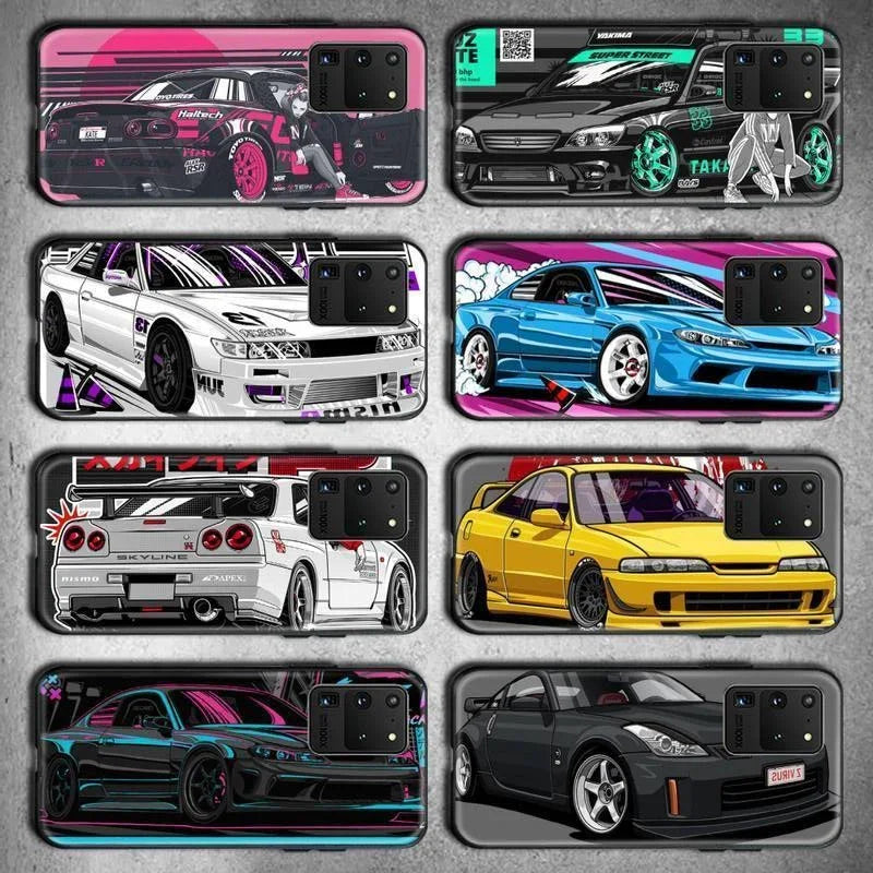 JDM color illustrated phone cases for Samsung Galaxy S20, S21, S30