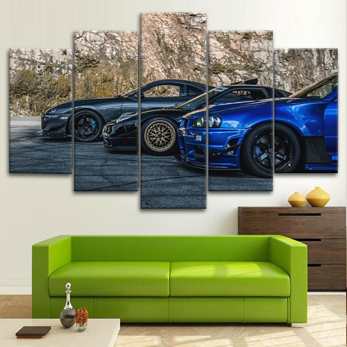 JDM Holy Trinity profiles - 5 piece wall art canvas print
