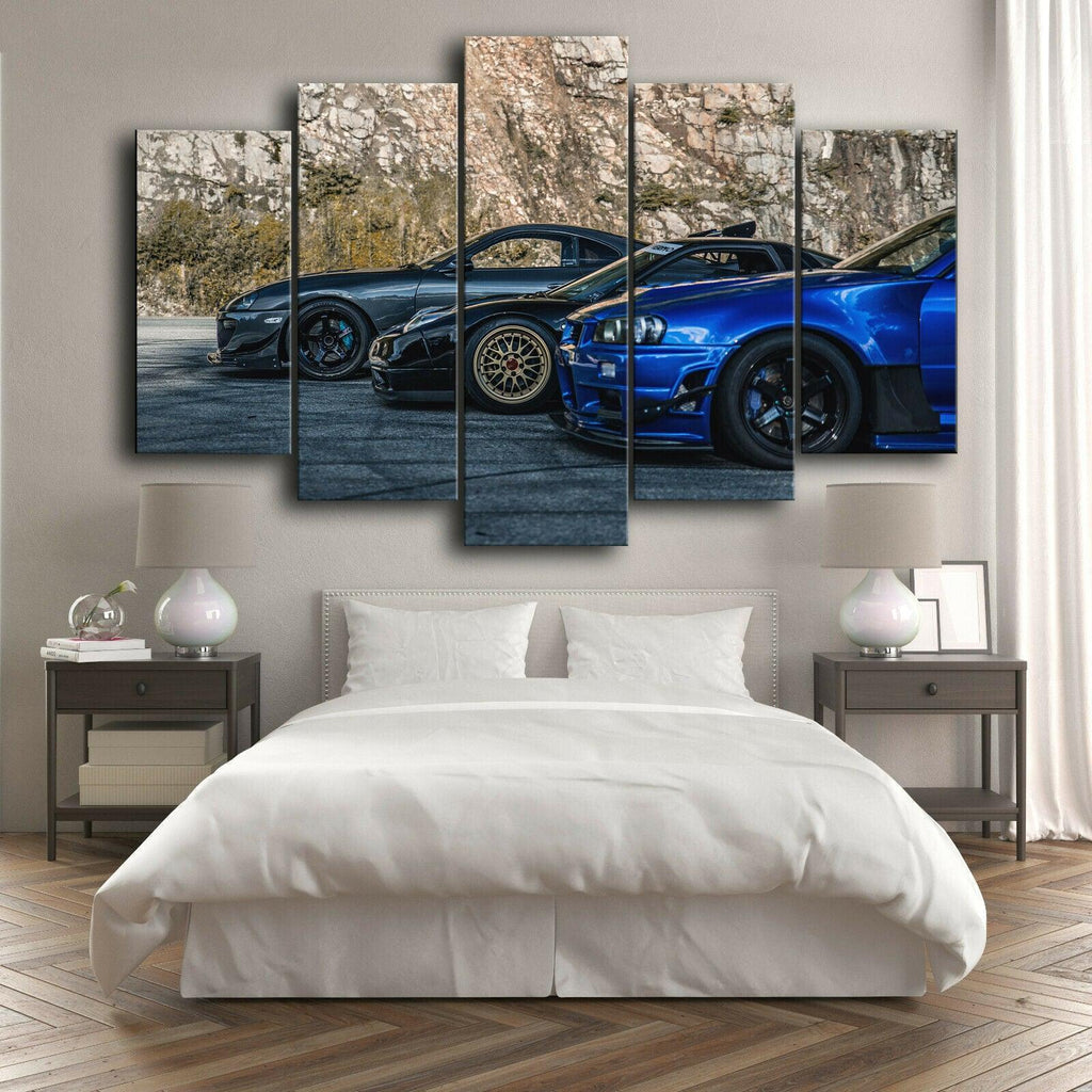 JDM Holy Trinity profiles - 5 piece wall art canvas print