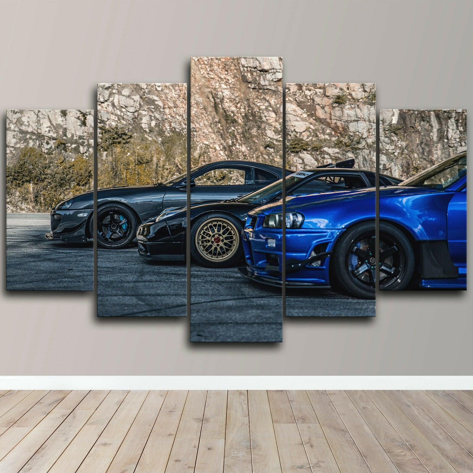 JDM Holy Trinity profiles - 5 piece wall art canvas print