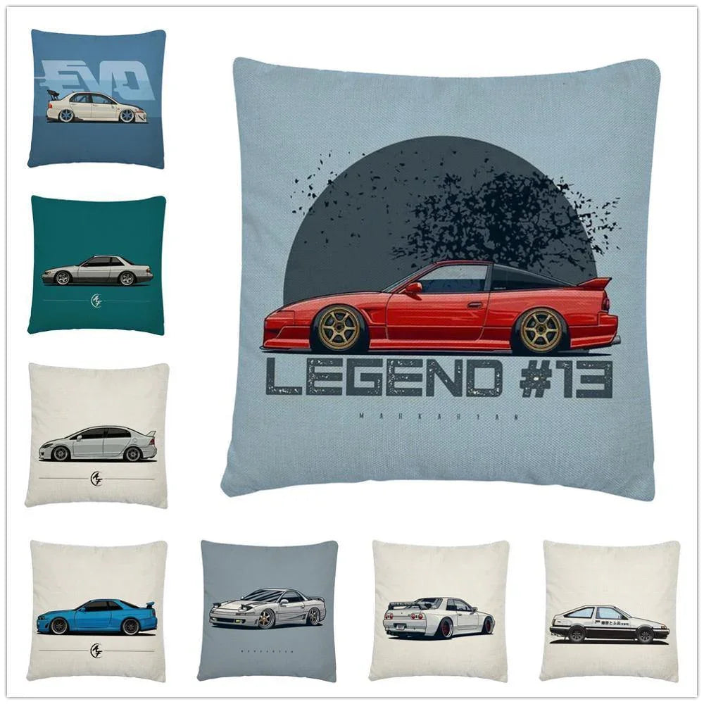 JDM Legends Linen Cushion Cover 45 x 45cm - 16 styles!