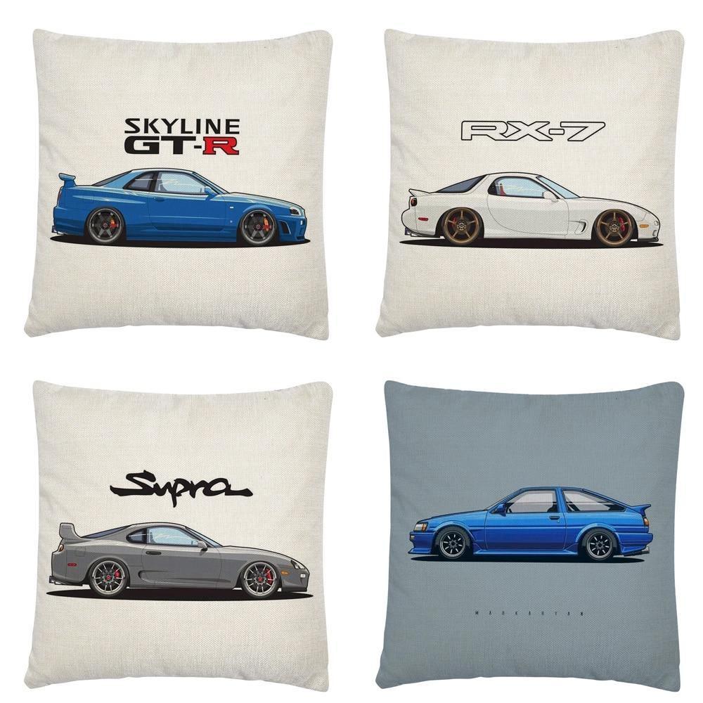 JDM Legends Linen Cushion Cover 45 x 45cm - 16 styles!