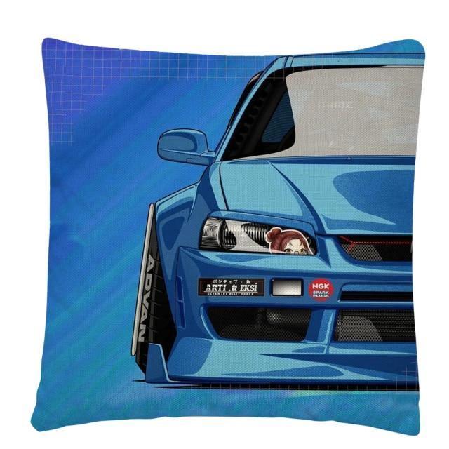 JDM Sports Car half side cushion cover 45 x 45cm - over 20 styles!