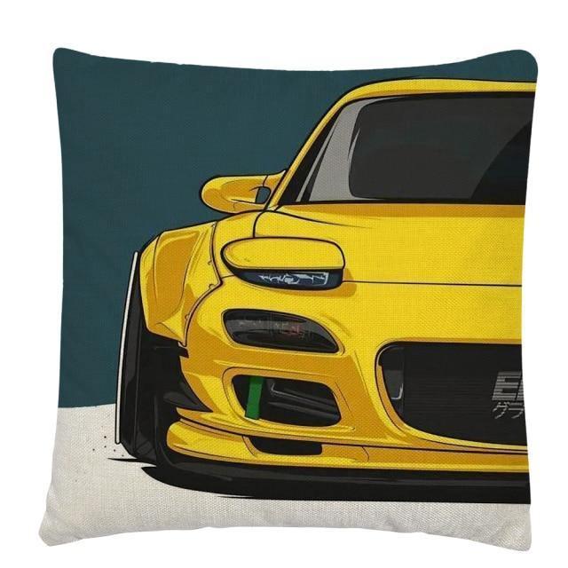 JDM Sports Car half side cushion cover 45 x 45cm - over 20 styles!