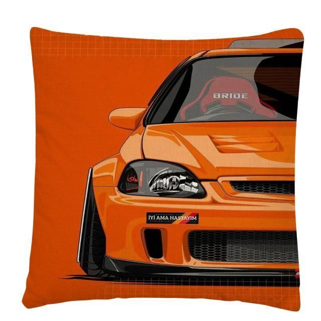 JDM Sports Car half side cushion cover 45 x 45cm - over 20 styles!