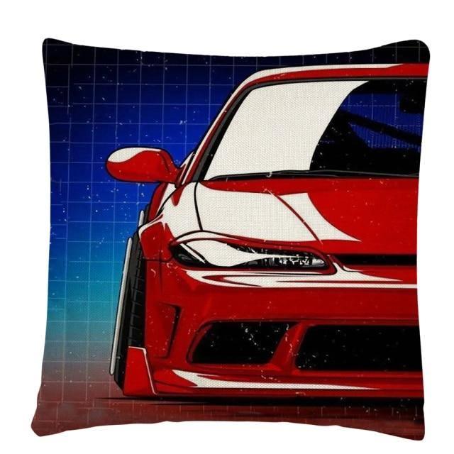 JDM Sports Car half side cushion cover 45 x 45cm - over 20 styles!